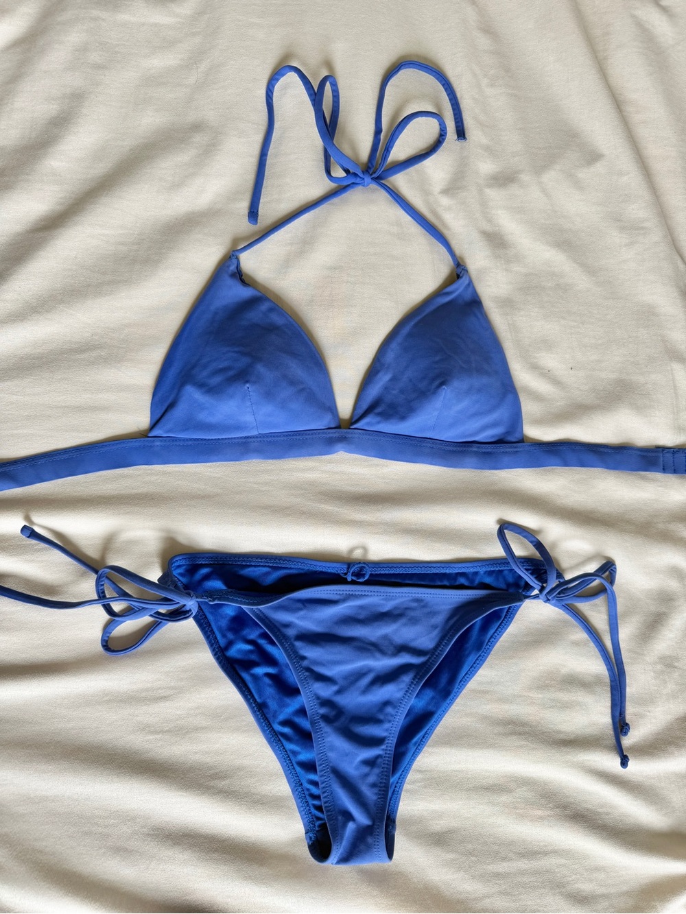 Blue Triangle String Bikini Set